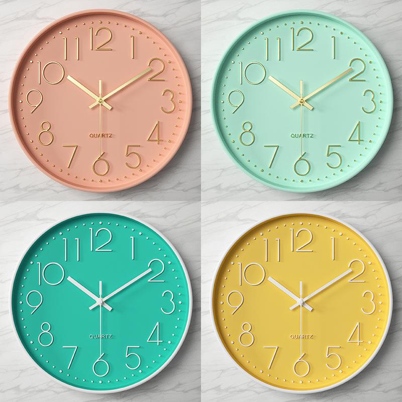 Clocks Living Room Silent Wall Clock Simple Fashion Clock Wall Hanging Home Three-dimensional Digital 40CM