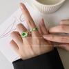 Green Heart Open Ring - Women's Trendy Retro Light Luxury Niche Index Finger Ring