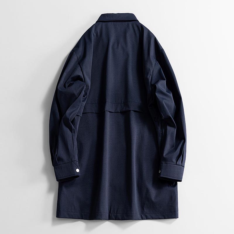 Men's Mid-Length Trench Coat - 2025 Spring/Autumn Casual Loose Jacket, Plus Size Available