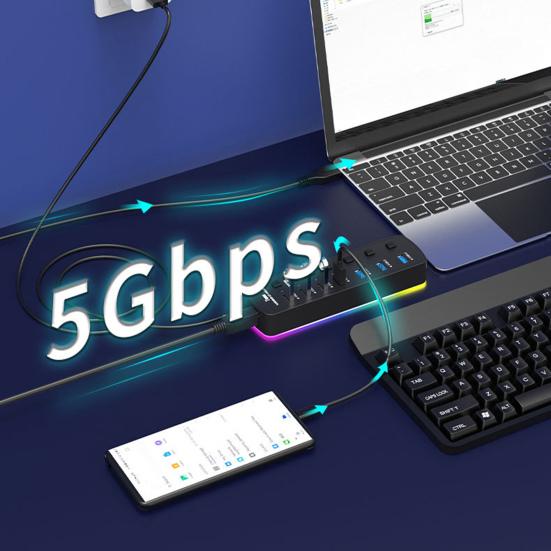 Compact USB Laptop Docking Station Multiport Plug And Play Ports Extension