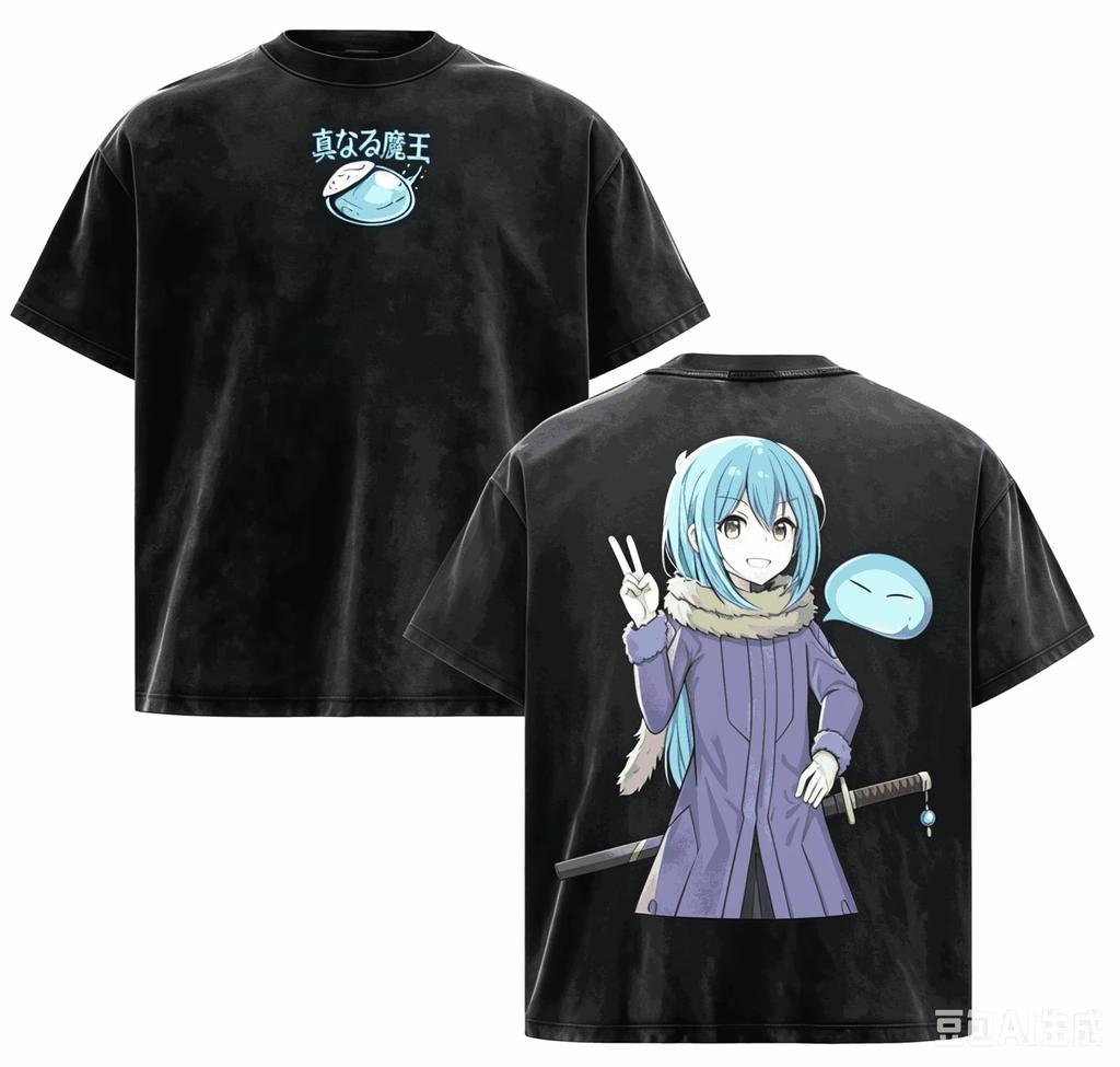 That Time I Got Reincarnated as a Slime Shion Vintage Washed Printed Loose Short Sleeve Unisex Fan T-shirt