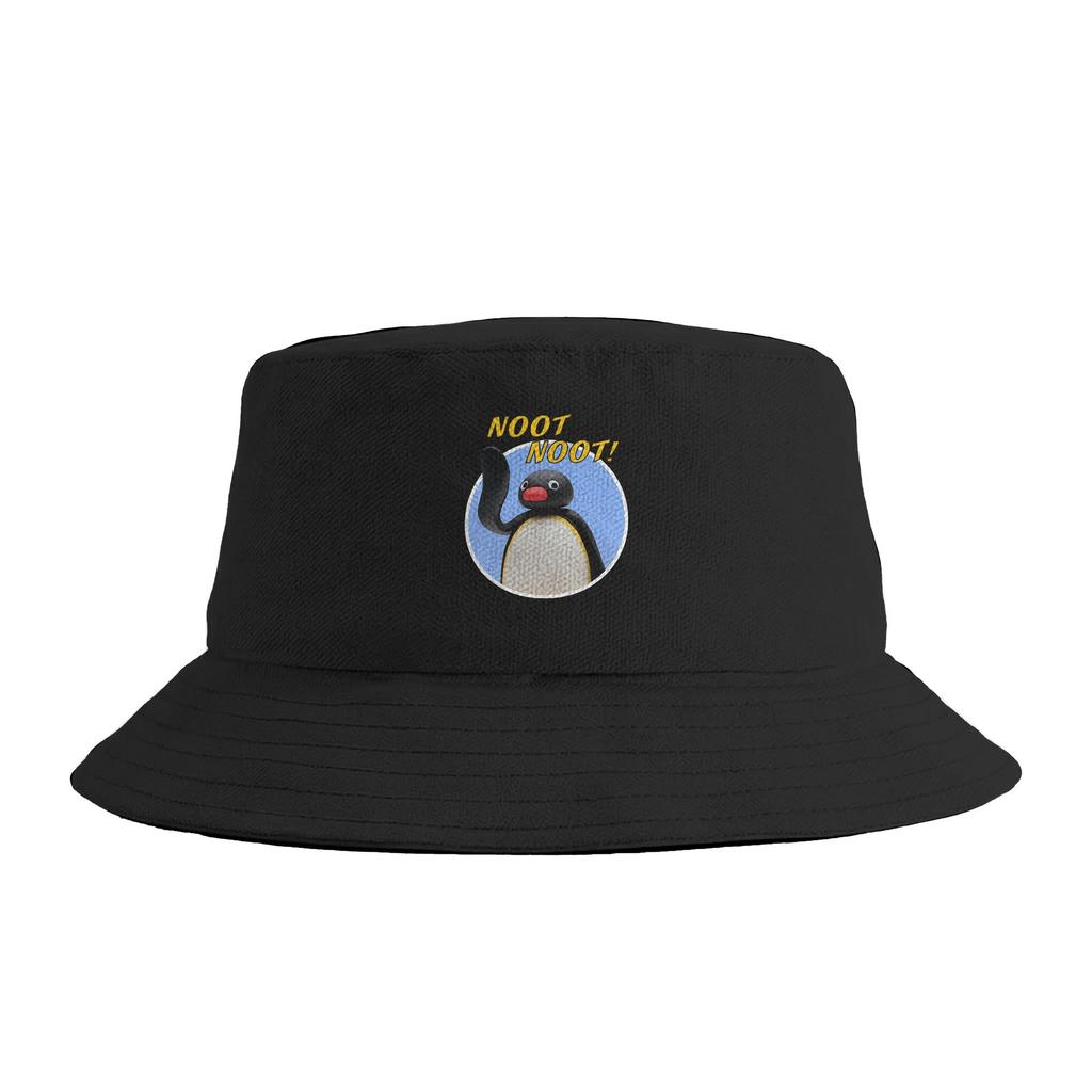 Hi Pingu Bucket Hat For Couple FisherUnisex Hats Casual Vacation Caps Breathable Hip Hop Graphic Sun Hats