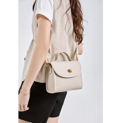 Women Trendy Top Grain Cowhide Square Bag, Luxury Crossbody Handbag