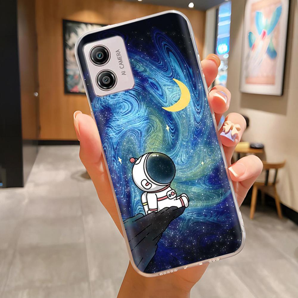 Etui Do Motorola Moto E13 Miękki Przezroczysty TPU Silikonowy Uroczy Kreskówkowy Panda Tylna Pokrywa Do Moto E13 motoE13 Futerały Etui Odporne Na Wstrząsy