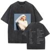 Rapper Rosalia Lux Tour Album Vintage Gewaschenes T-Shirt Unisex Damen Hip Hop Gothic Mode Kurzarm T-Shirt Yk Streetwear