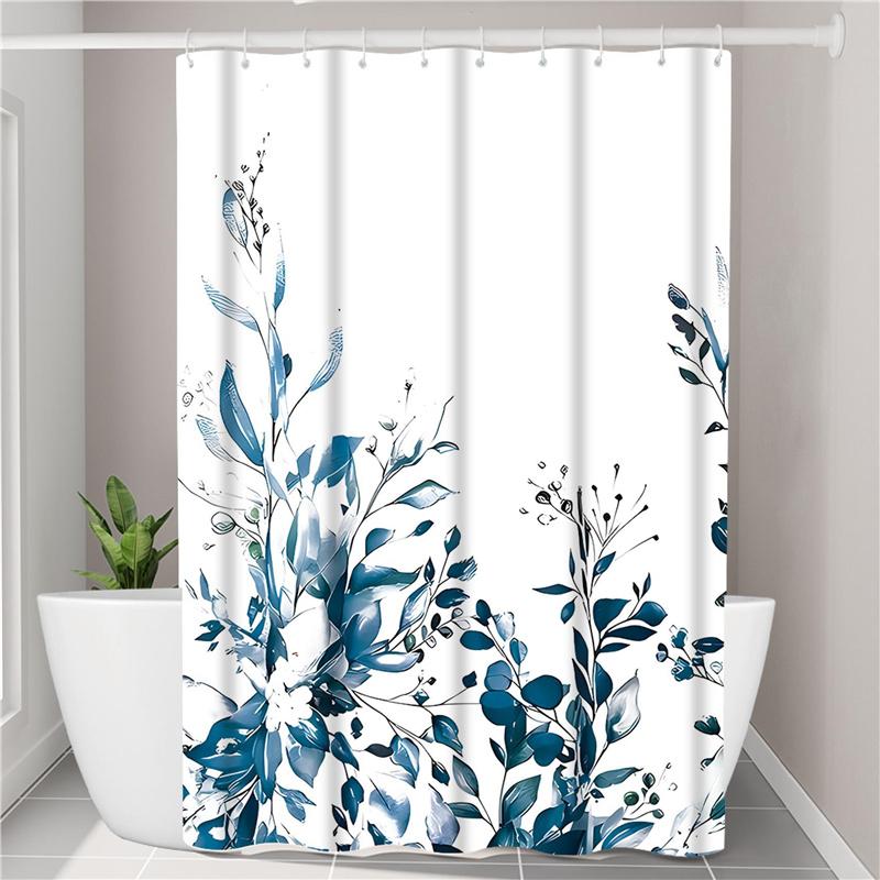 3D Printed Polyester Fabric Waterproof Shower Curtain Bathroom Shower Partition Universal Curtain