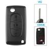KEYYOU 10pcs 2/3 Buttons Car key Case for Peugeot 207 307 308 407 607 807 For Citroen C2 C3 C4 C5 C6 Flip Car Key shell