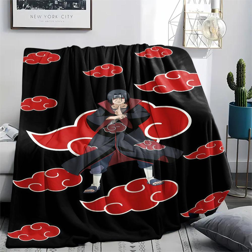 1PC Naruto Cloud Power Patterned Flannel Blanket Suitable For All Seasons For Home Decor Warmth And Comfort Gifts Holiday Present
