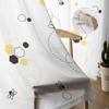 Cartoon Bee Cute Square Pattern Tulle Curtains For Living Room Kitchen Sheer Voile Curtain Bedroom Window Panels