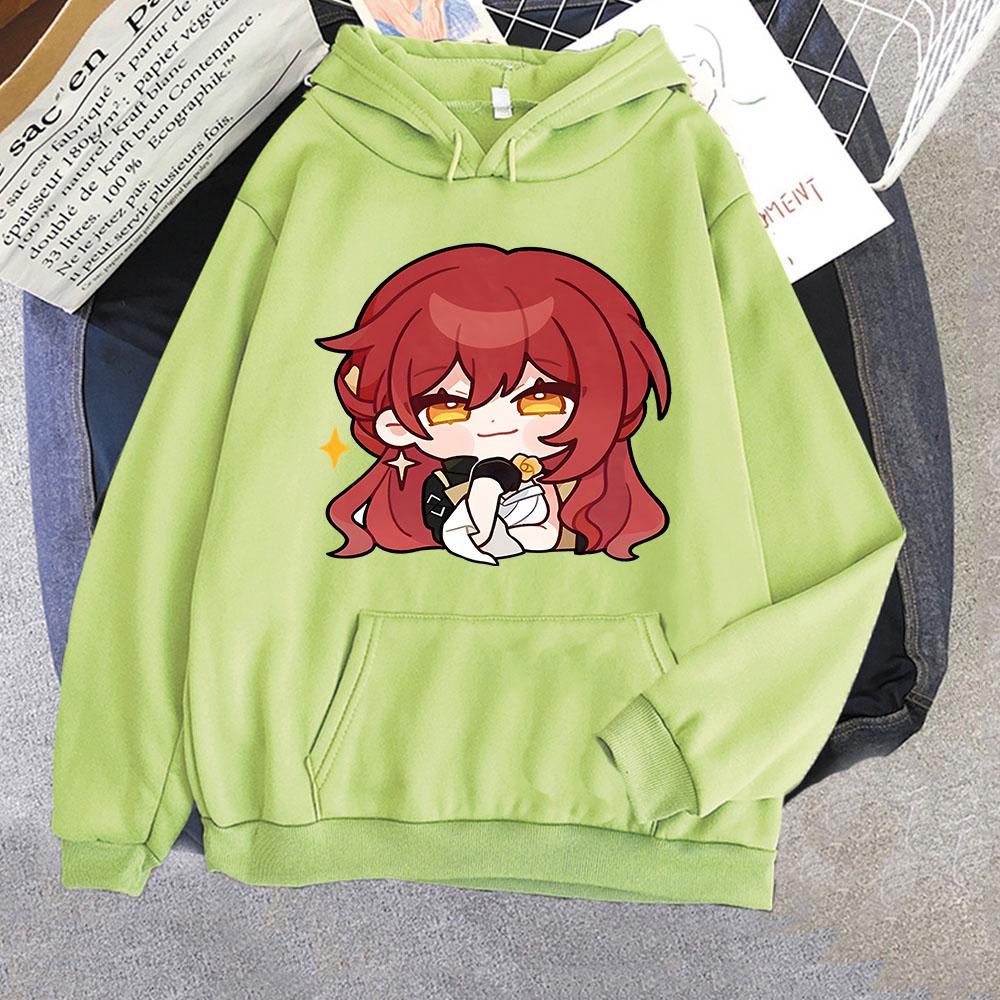 Honkai Star Rail Himeko Cartoon Graphic Hoodies Women Men Streetwear Harajuku Hooded Long Sleeve Sweatshirts Outfits Y2k Clothes