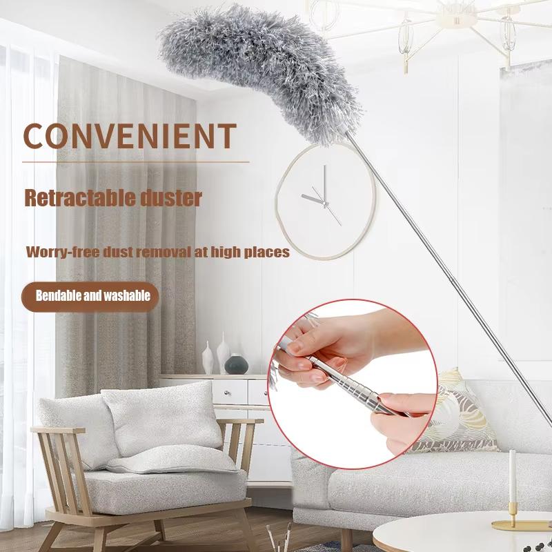2.8-Meter Retractable long-Handled Fiber Duster For Household Cleaning And Dust Removal Electrostatic Dust Removal Set