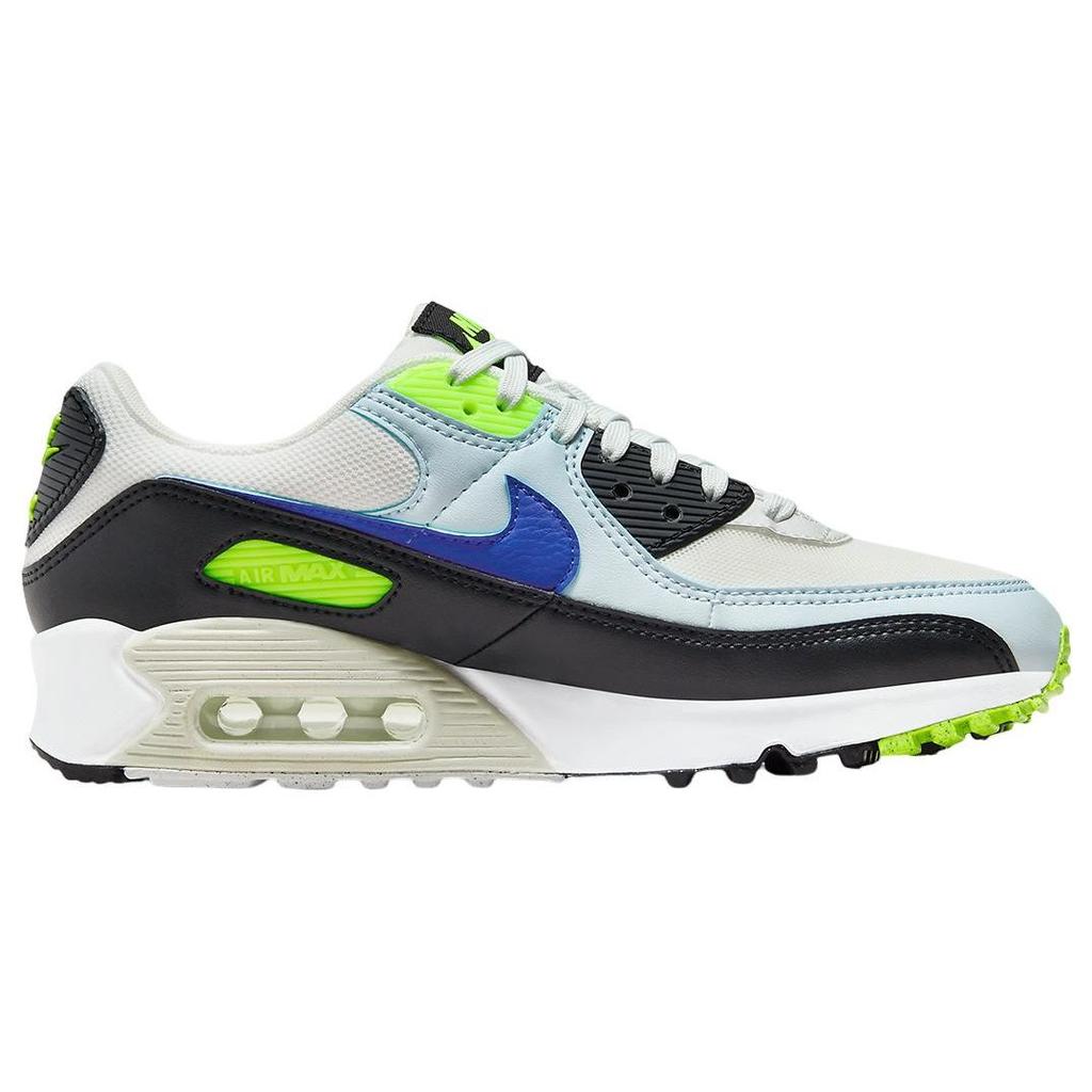 Nike Air Max 90 White Blue Tint Volt Women Sneakers Summit-White Racer-Blue DH8010-102