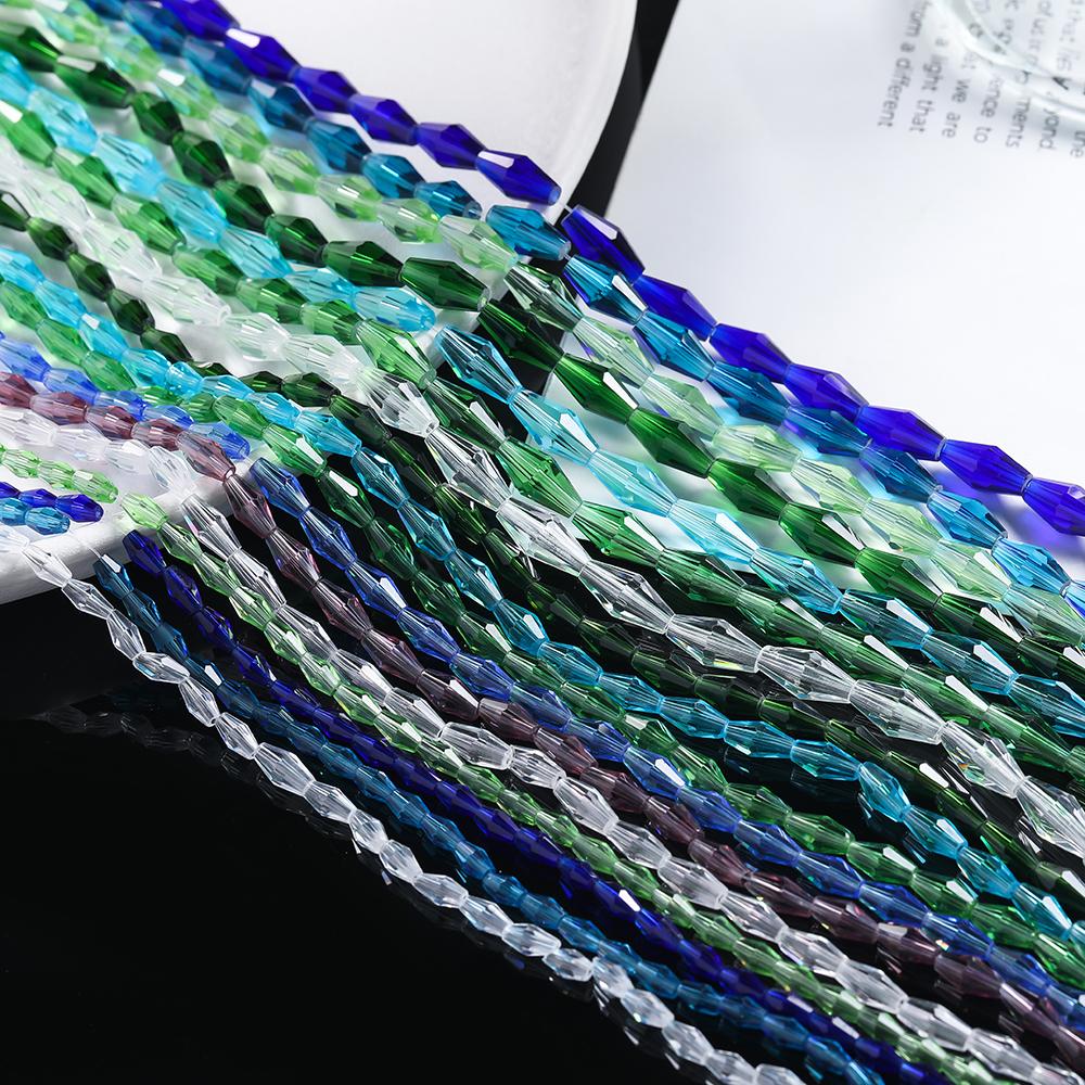 1 Strand About 50/67/72pcs Colored Faceted Bicone Glass Beads Spacer Beads for DIY Bracelets Necklaces Jewelry Making Supplies