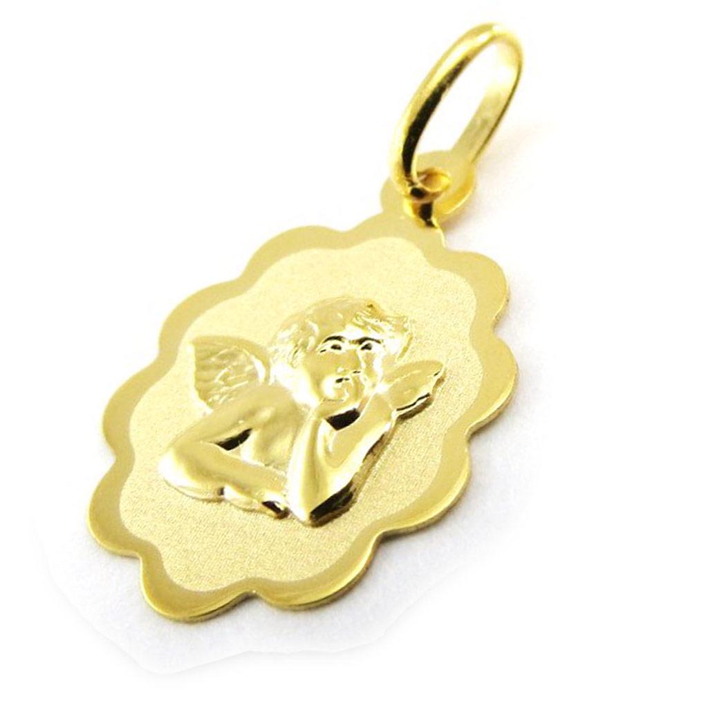 Les Trésors De Lily [J0410] - 'Little Angel' Pendant (Gold - 9 Carats) - 22X13 MM