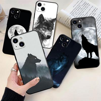 Moon Wolf Phone Case For iPhone Samsung Galaxy Redmi Xiaomi Oppo OnePlus Note S A 7 8 9 10 11 12 13 14 20 21 22 23 53 54 Pro Max Plus Ultra TPU Soft