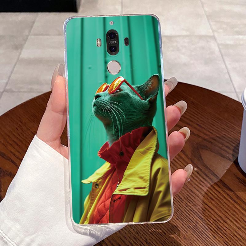 Jelly Casing For Huawei Mate 9 Coque Funda Clear Silicone Soft TPU Back Cover Cute Cat Rabbit Heart Protective Case Capa