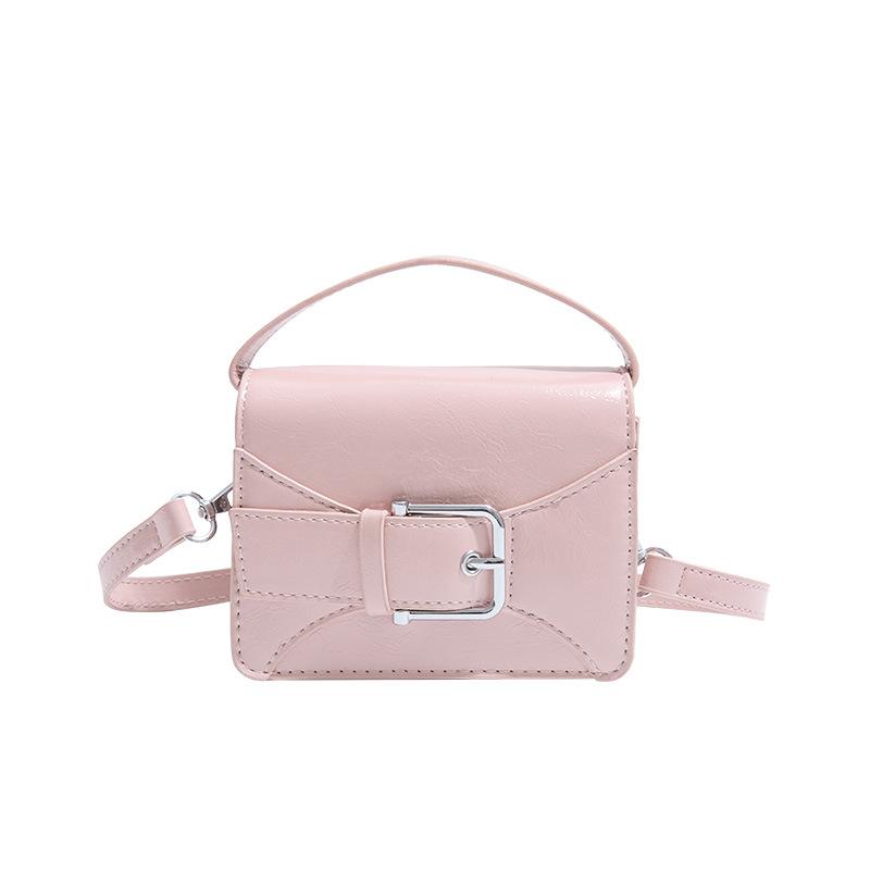 

New bag women s fashion mouth red envelope simple niche design handbag shoulder crossbody small square bag розовый