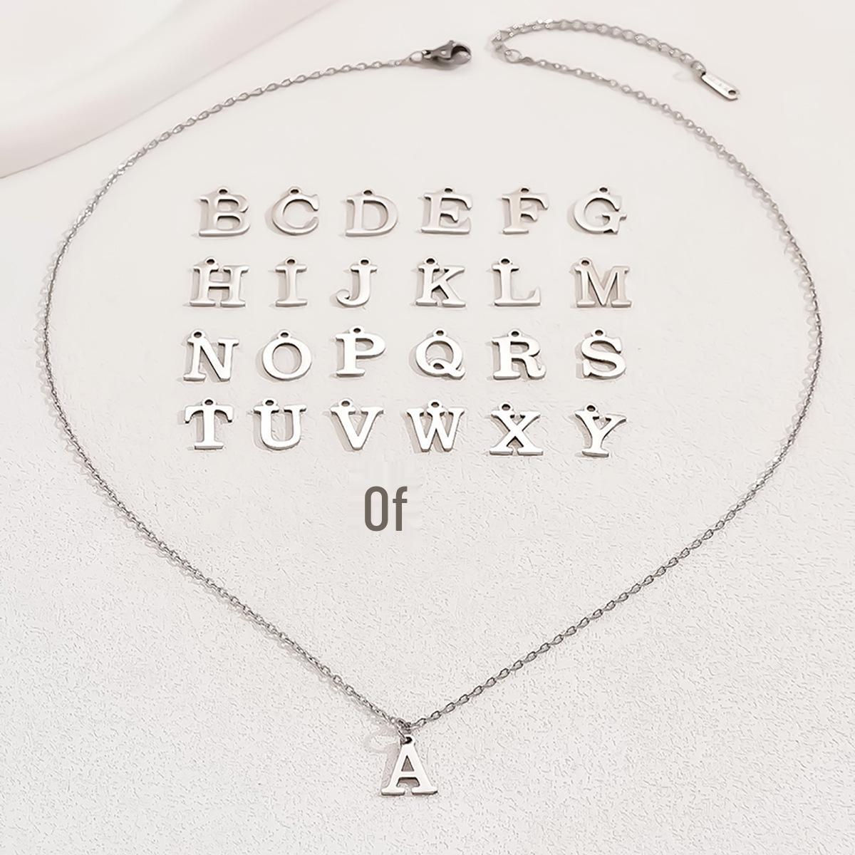

Элегантное ожерелье из нержавеющей стали с 26 буквами для женщин - Универсальные титановые украшения высокого класса Letter A