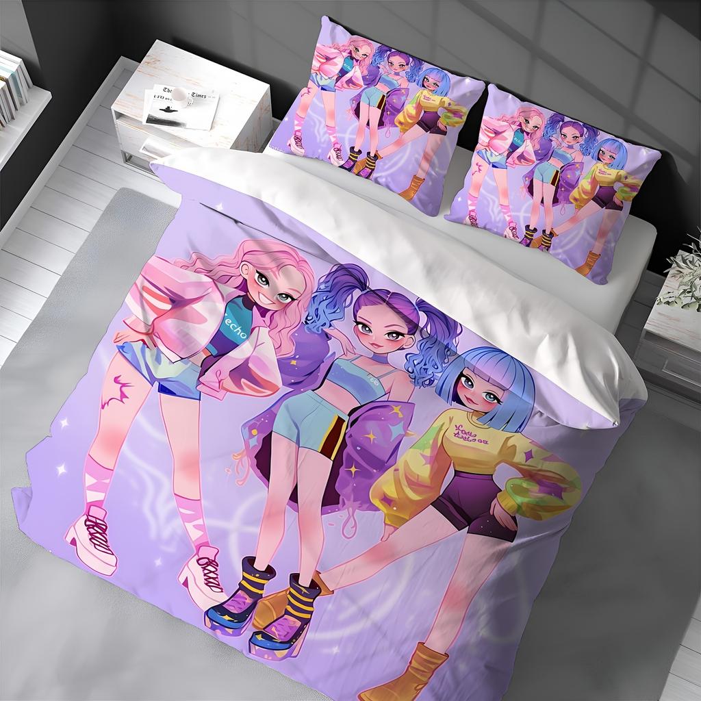 Demon Hunter Sword Kpop Adorable Pastel Girls Design Bedding Collection Ideal for Girls Adults Bedroom Decoration Kpop Rummy Sword