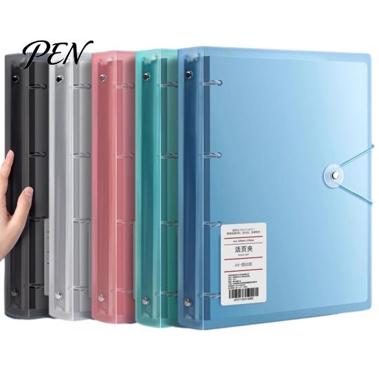 A4 Document Organizer Ring Binder with Folder, PP Waterproof Organizer, Paper Morandi Color File Keeper Large Capacity Expanding Folder for Office And