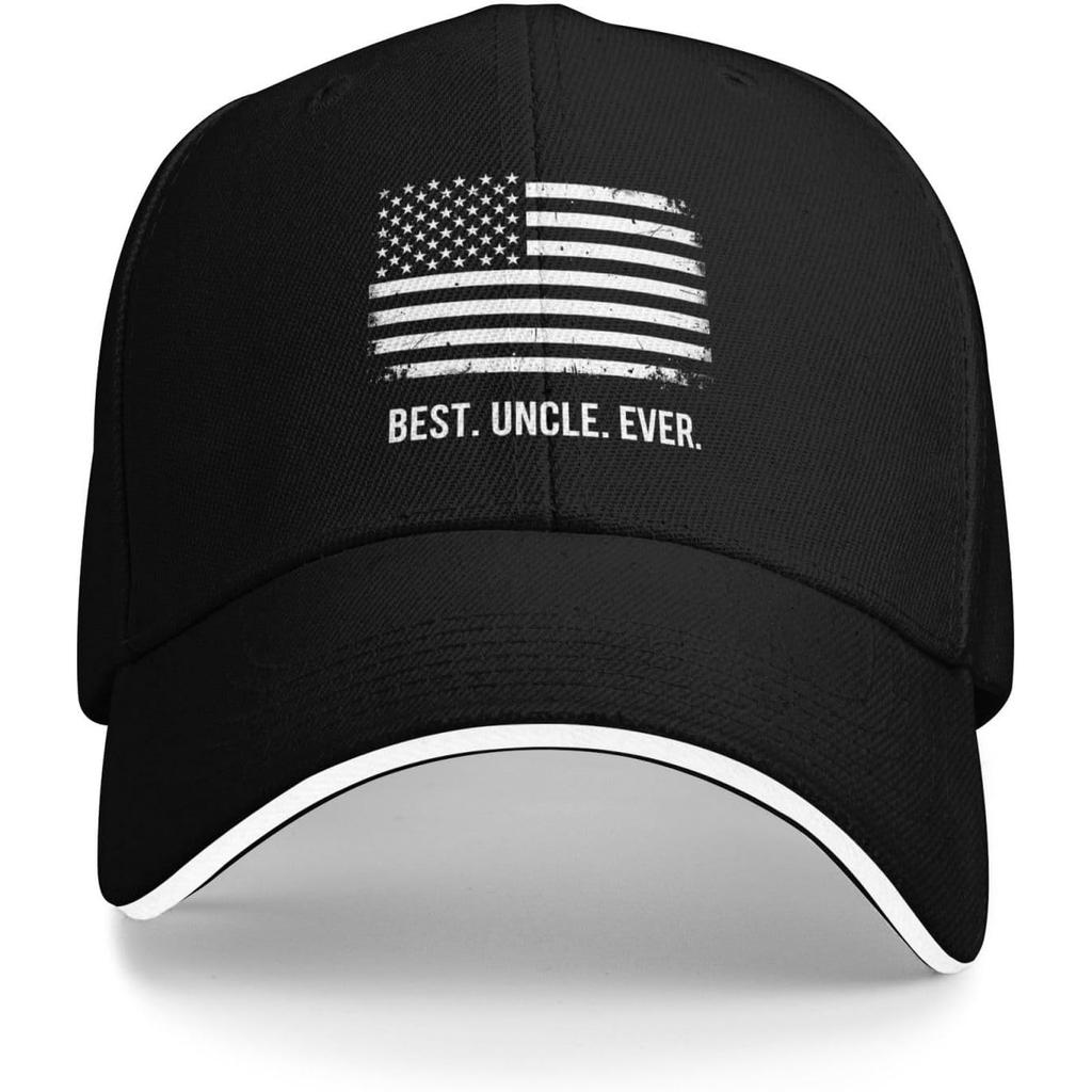 Best Uncle Ever American Flag Baseball Cap Polyester Casual Sun Protection Adjustable Hat