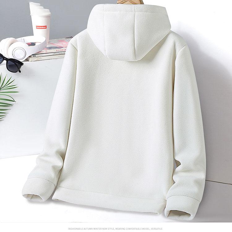 Solid Cashmere Fleece Hoodies Women Sweatshirt Autumn Winter Jacket Breathable Leisure Walk Warm Hooded Zipper Top Lady Coat