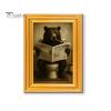 Decorative Refrigerator Magnets 1/5/6Pcs Drinking Animal Cat Magnet Vintage Wooden Frame with Fridge Home Kitchen Office Decoration Lover Gift