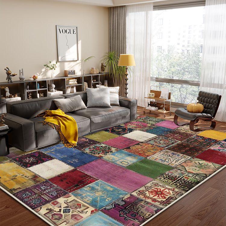 Boho Retro Living Room Carpet Geometric Design Luxury Bedroom Bedside Floor Mat Home Decoration Sofa Easy Clean Large Area Rugs