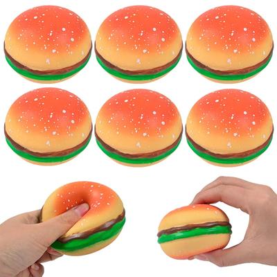 Brinquedo Squishy Hambúrguer Anti-stress Crianças Brinquedos Fidget de Silicone Apertar Reação Automática Bola Fidget Para Crianças Brinquedos para Alívio de Estresse