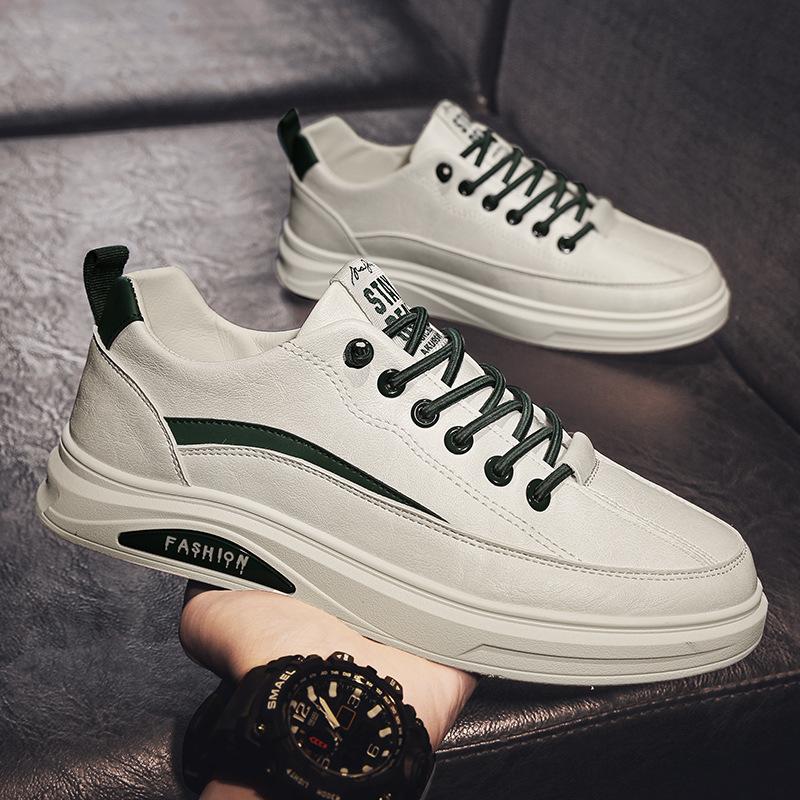 

New spring men s shoes, leather loafers, sports and leisure shoes, Korean version of little white shoes, lightweight and breathable running shoes 44 бежевий