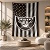 Raiders Flag Pattern Wall Hanging Tapestry Personalized Printed Fabric Wall Decor