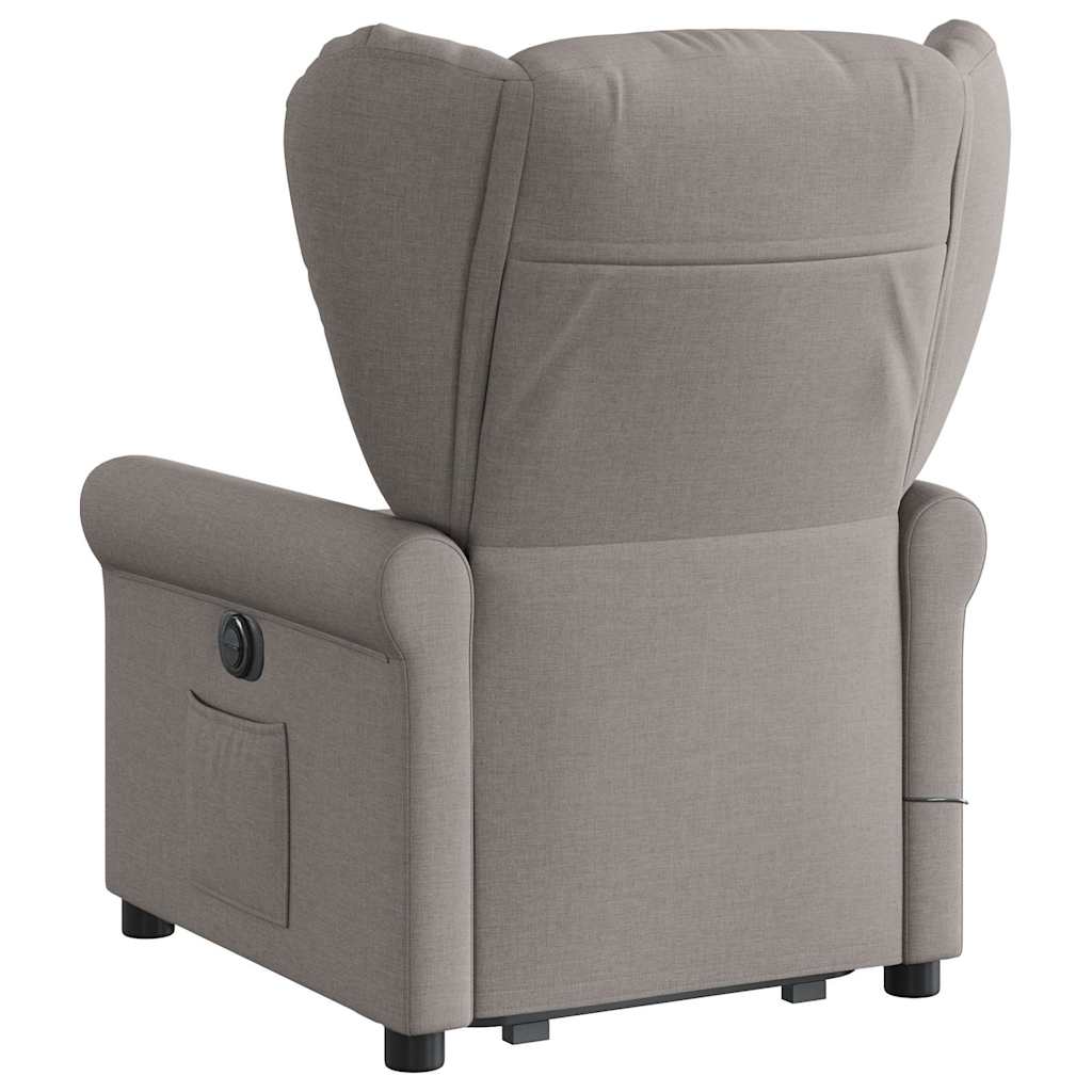 Massage Recliner with Rising Aid Taupe Fabric