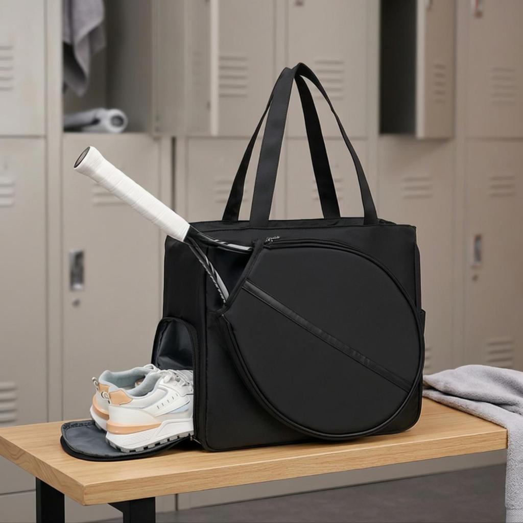 Badminton Bag Zippered Racket with Shoe Compartment Large for Match Day