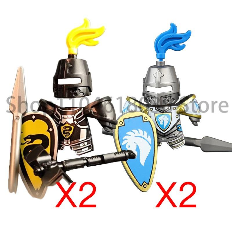 Medieval Military Figures Octopus Sea Demon Knights Building Blocks Weapons Accessories Sword Temple Spear Shield MOC MINiBricks