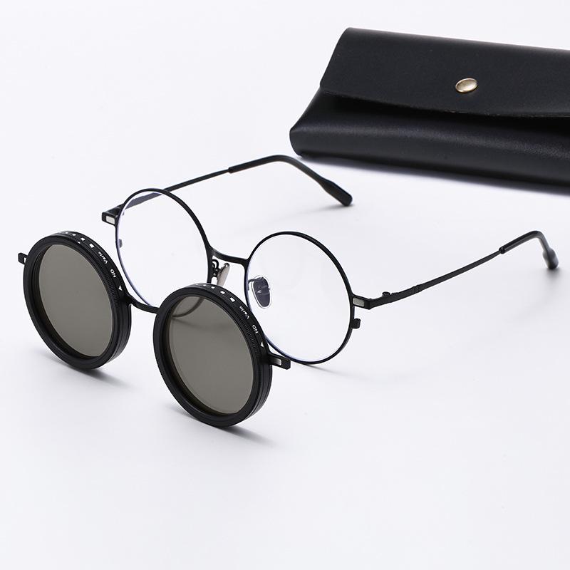 Polarized ND9-Stop Adjustable Magnetic Clip-on Sunglasses for Prescription Eyeglasses