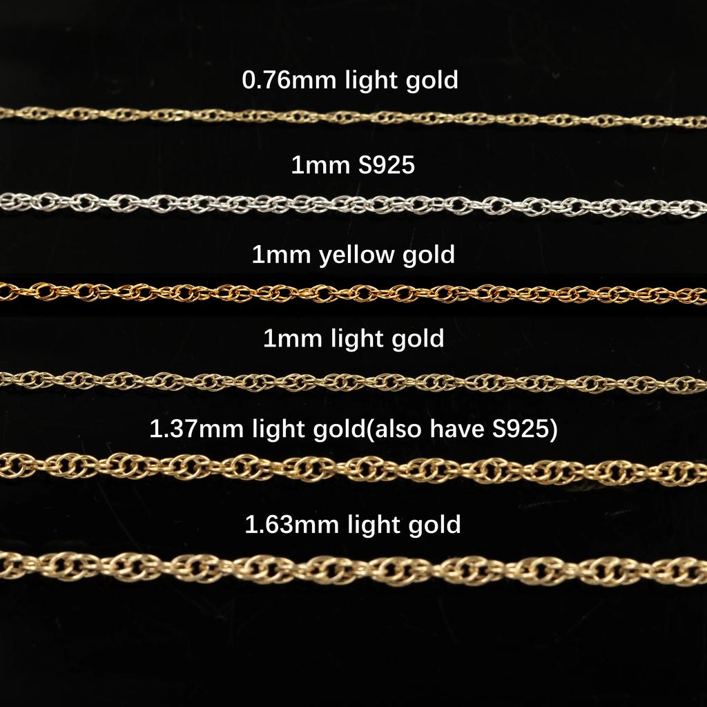 Fashion 14K Gold Filled Rope Chain Bulk Hot Sale for Woman Jewelry Making