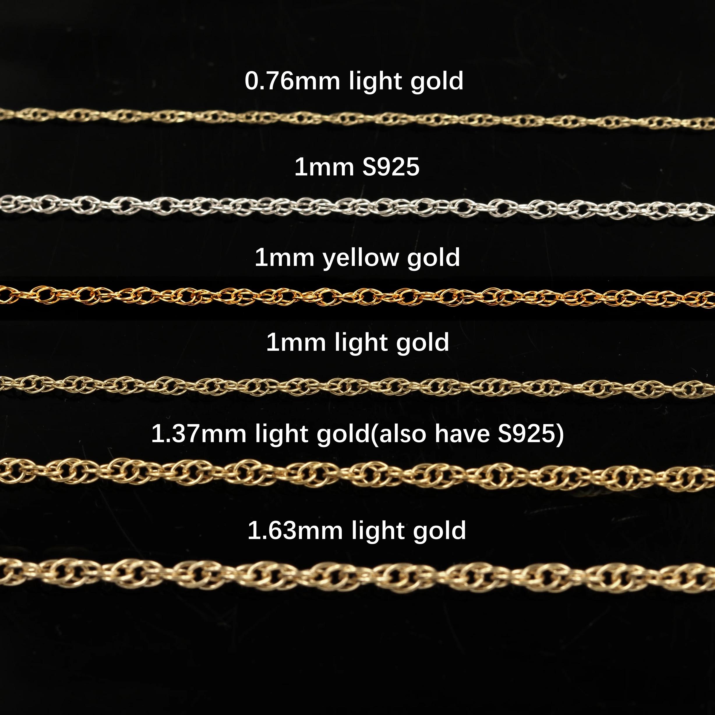 Fashion 14K Gold Filled Rope Chain Bulk Hot Sale for Woman Jewelry Making 0.76mm
