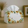 1pc Party Tissue Box,Botanical Modern Decorative,Multifunctional Tissue Holder,Sunflower Floral Frame Yellow,Outdoor Party Supplies, Everyday Desktop 