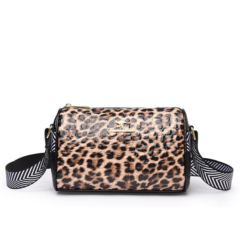 Leopard Print Leather Women's Bag  Large Capacity Messenger Bag  Casual Shoulder Crossbody Bag  New Fashion  Luxury