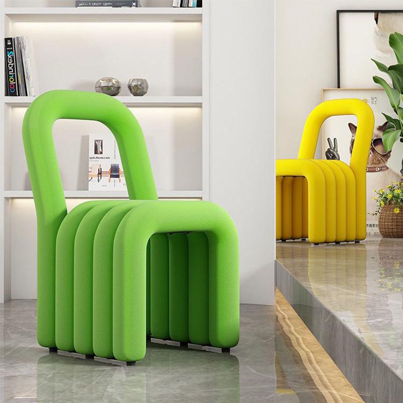 Simple Home Dopamine Dining Chair: Stylish Leisure Backrest and Creative Makeup Stool