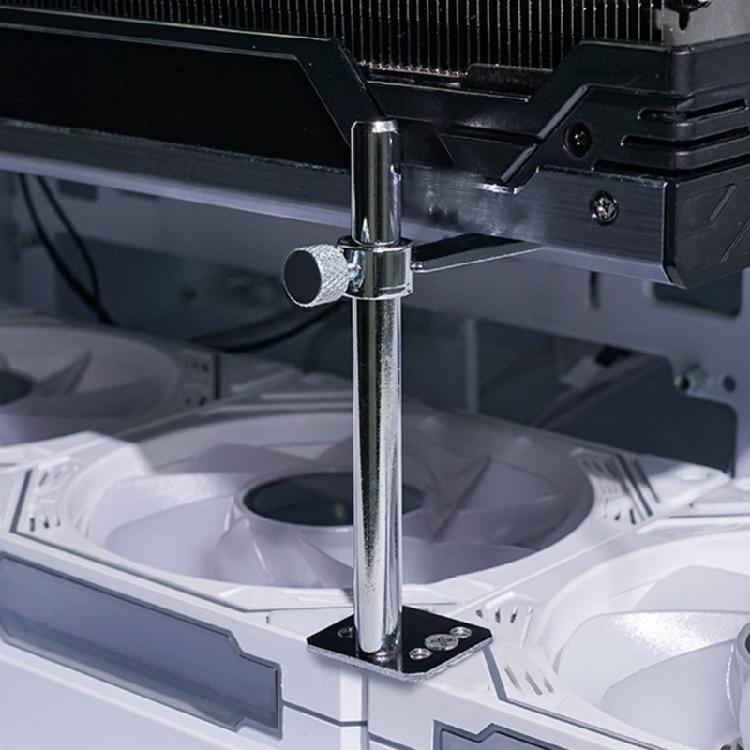 Adjustable GPU Support Bracket with Fan Mount for Aluminum Graphics Cards Keeps Your GPU Secure