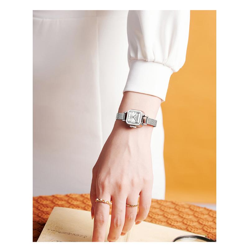 SANDA Fashion Elegantes Design Quadratisches Zifferblatt Wasserdicht Quarzwerk Business Damen Analoge Armbanduhr