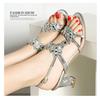 Sandali Estivi Nuovo Stile con Strass e Tacco Alto da Donna Open Toe Moda Sexy Scarpe da Spiaggia Scarpe Romane Incrostate di Diamanti