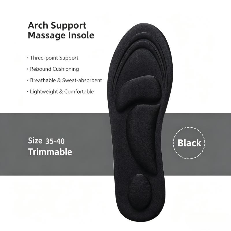 4D Memory Foam Orthopedic Insoles Foot Care Arch Support Pads for Women Men Flat Feet Daily Walking Standing Jobs
