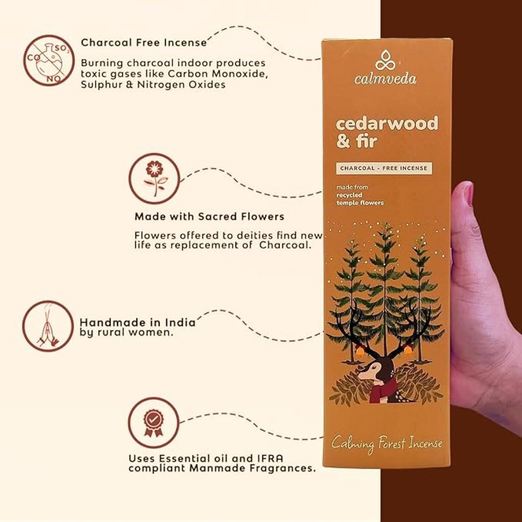 Calmveda Balsam Cedar Incense Sticks - 80 Scented Sticks