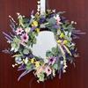 Artificial Flower Wreath Spring Festival Wreath Artificial Flower Wreath for Front Door Hallway Garden Farmhouses