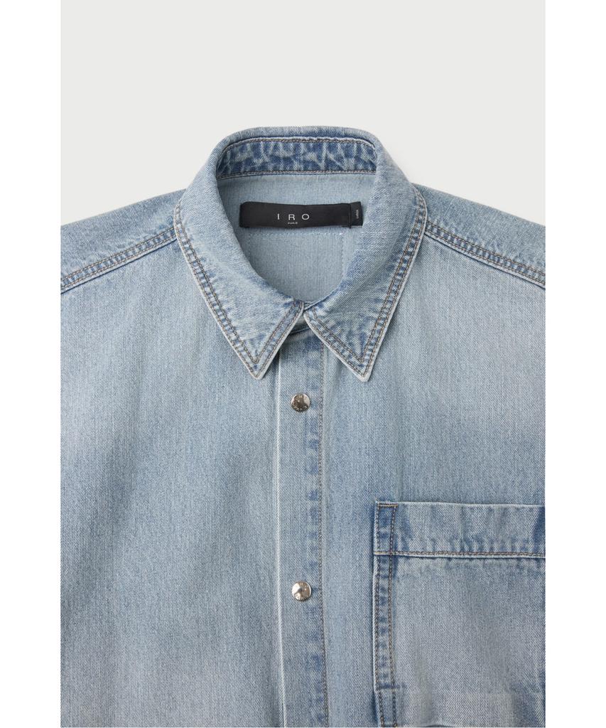 Iro Azuree Denim Long Sleeve Shacket Iqjcs26701Bul