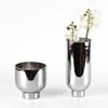 Electroplated Silver Glass Flower Vase - Modern Minimalist Tabletop Decoration for Living Room & Showroom.