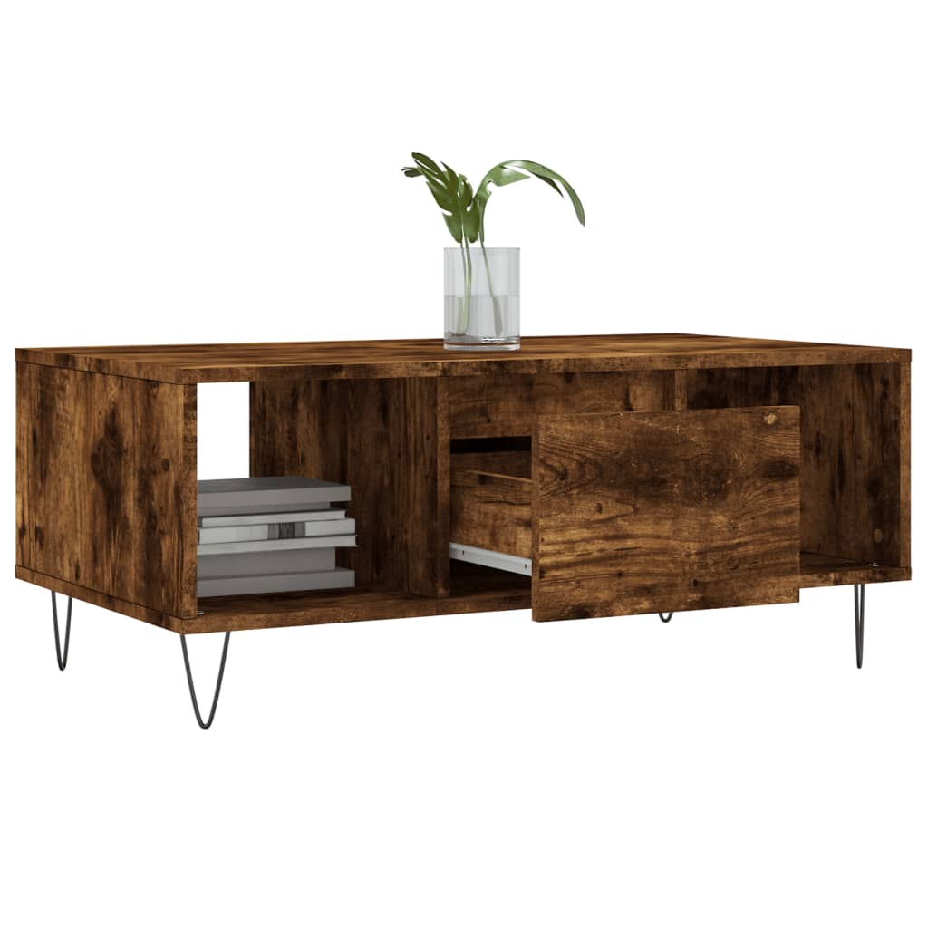 Coffee Table Smoked Oak 90 X 50 X 36.5 Cm Particleboard