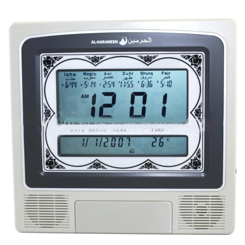 Decorative Azan Clock Calendars Muslim Prayer Desk Alarm Clock Digital Reminder Decorative Automatic Digital Alarm Clock